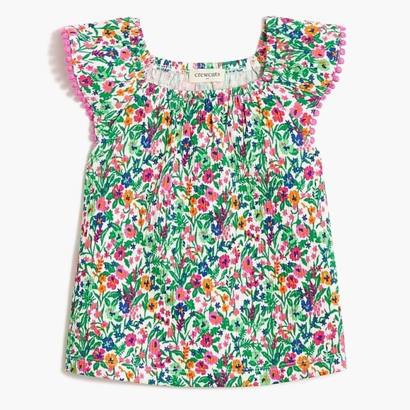 FINAL PRICE Crewcuts Girls' floral crinkle-knit tank top - Picture 1 of 6